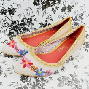 Poetic Licence Tiny Dancer embroidered flats 7.5